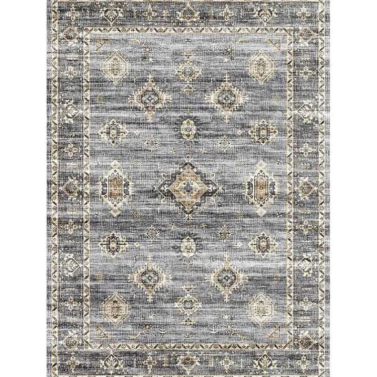 Area Rugs-Kirklands Home Raquel Washable Area Rug, 7x9 Gray