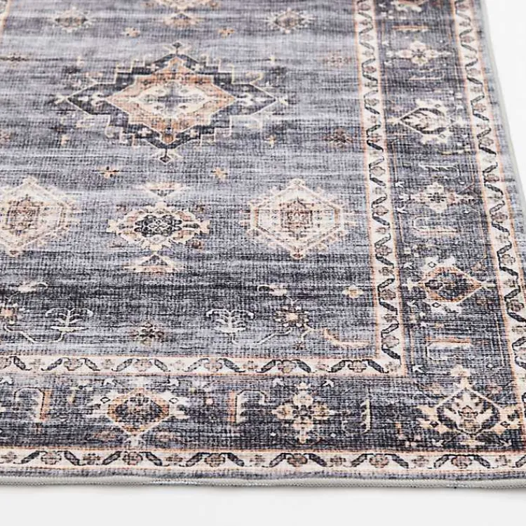 Area Rugs-Kirklands Home Raquel Washable Area Rug, 7x9 Gray