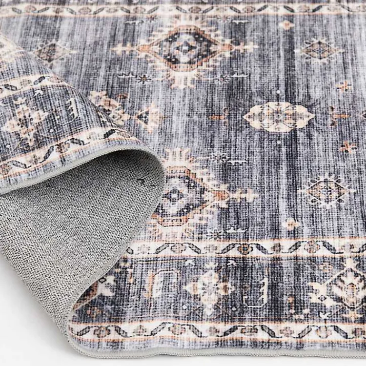 Area Rugs-Kirklands Home Raquel Washable Area Rug, 7x9 Gray