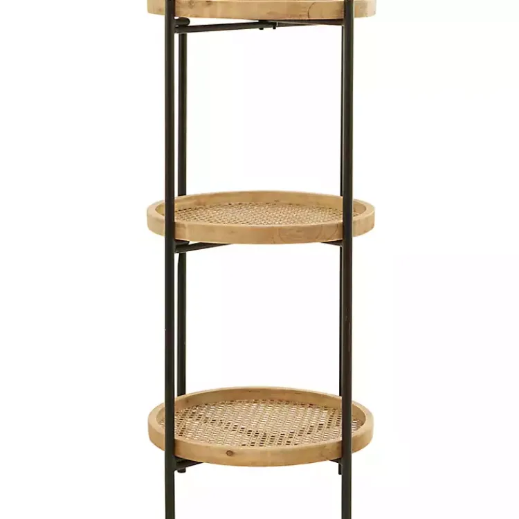 Accent & End Tables-Kirklands Home Wood Mesh Woven 3-Tier Accent Table Brown