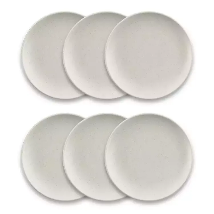 Dinnerware-Kirklands Home Speckled Beige Wheat Dinner Plates, Set of 6 Ivory