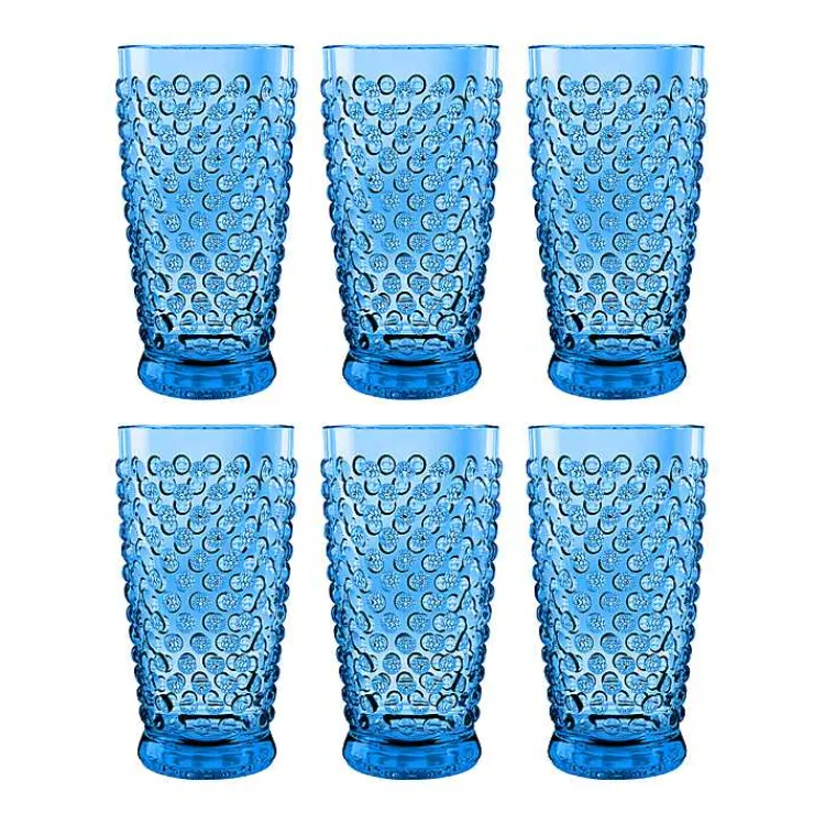 Glassware & Drinkware-Kirklands Home Beaded Acrylic Tumbler Glasses, Set of 6 Blue