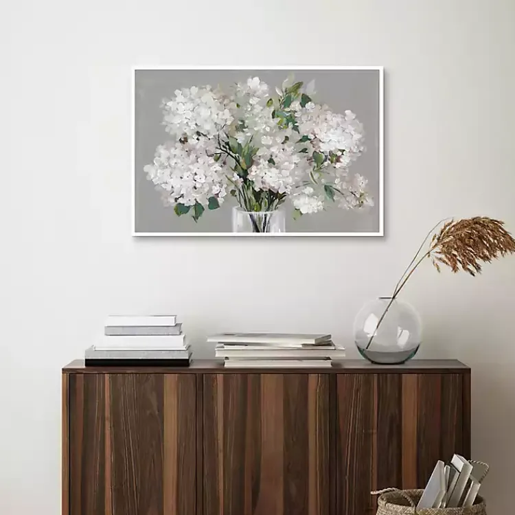 Framed Art-Kirklands Home Blushing Hydrangeas Framed Canvas Art Print