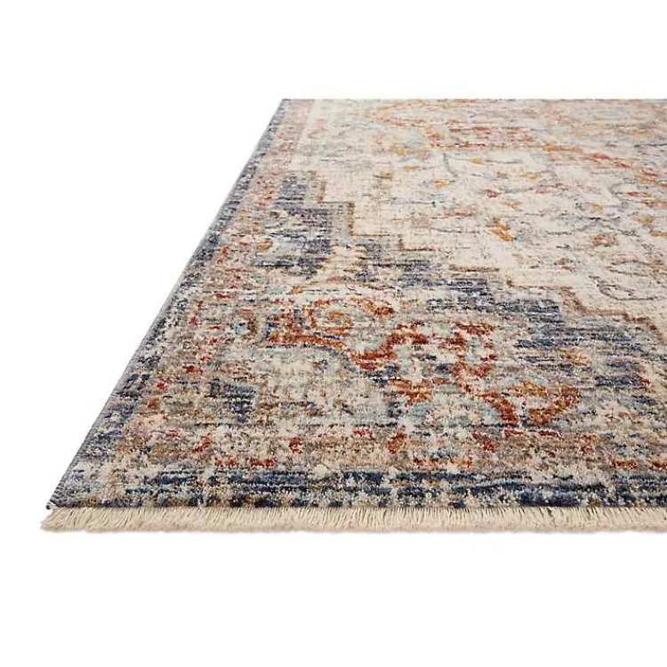 Area Rugs-Kirklands Home Ivory and Blue Bergamo Area Rug, 5x7