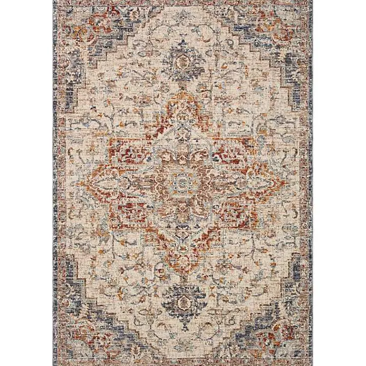 Area Rugs-Kirklands Home Ivory and Blue Bergamo Area Rug, 6x9