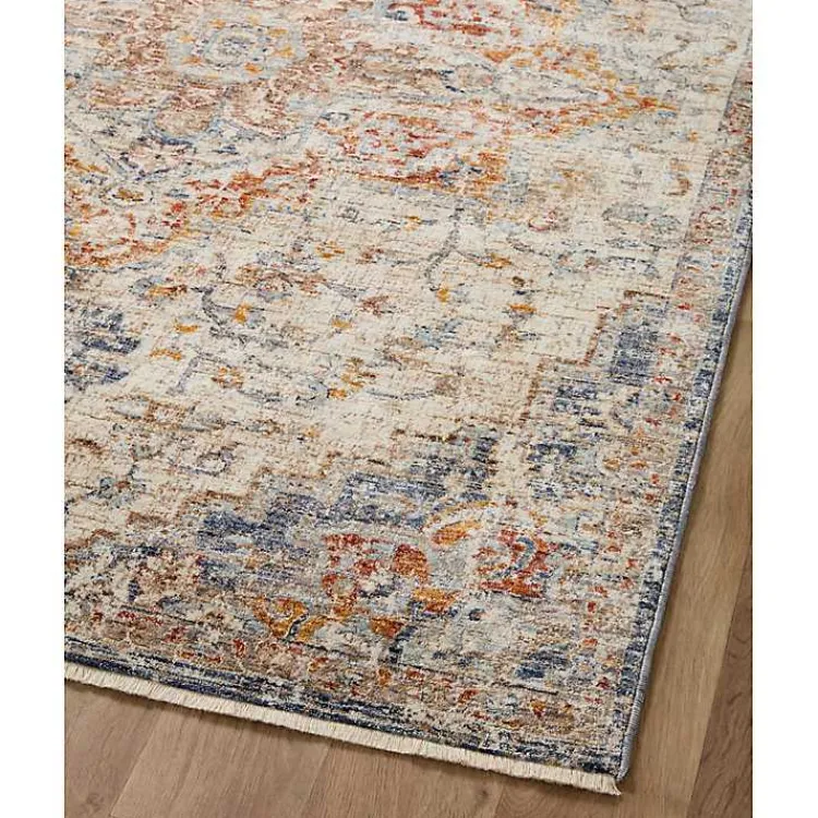 Area Rugs-Kirklands Home Ivory and Blue Bergamo Area Rug, 6x9