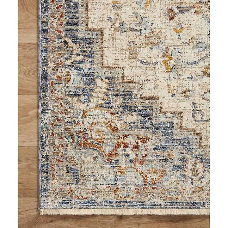 Area Rugs-Kirklands Home Ivory and Blue Bergamo Area Rug, 7x10
