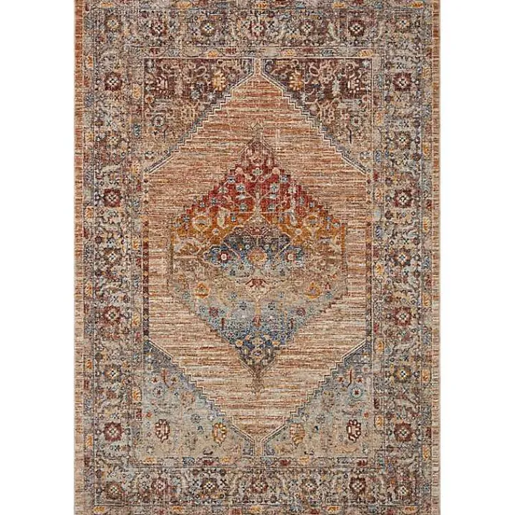 Area Rugs-Kirklands Home Florence Sunset Medallion Area Rug, 6x9
