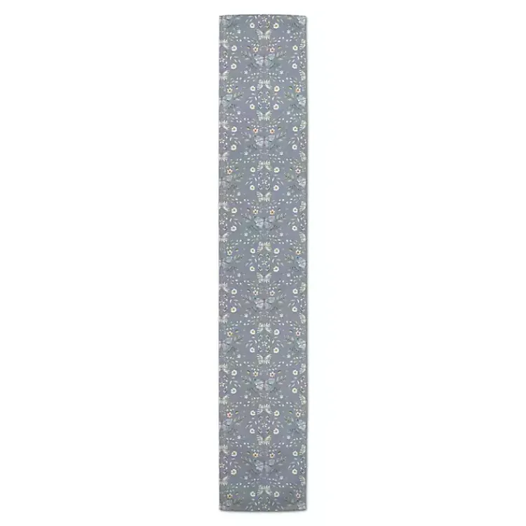 Table Linens-Kirklands Home Botanical Butterfly Table Runner, 72 in. Blue