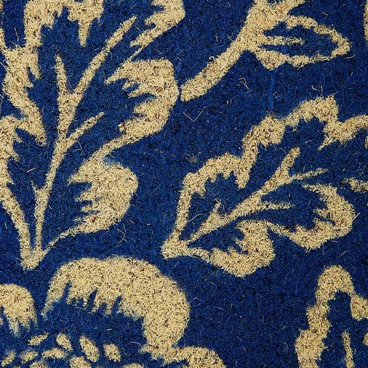Doormats-Kirklands Home Blue Peonies Coir Doormat