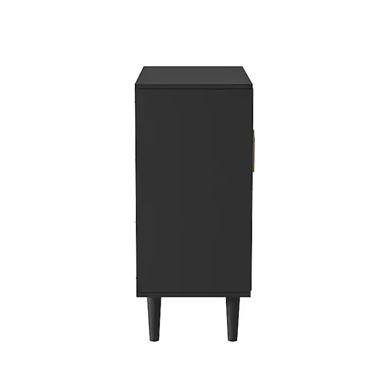 Cabinets & Sideboards-Kirklands Home Geometric Gold Handle Cabinet Black