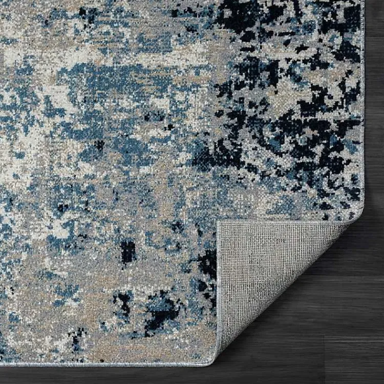 Area Rugs-Kirklands Home Blue Distressed Washable Area Rug, 7x9