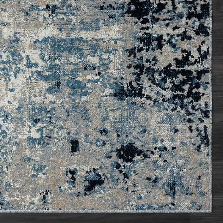 Area Rugs-Kirklands Home Blue Distressed Washable Area Rug, 7x9