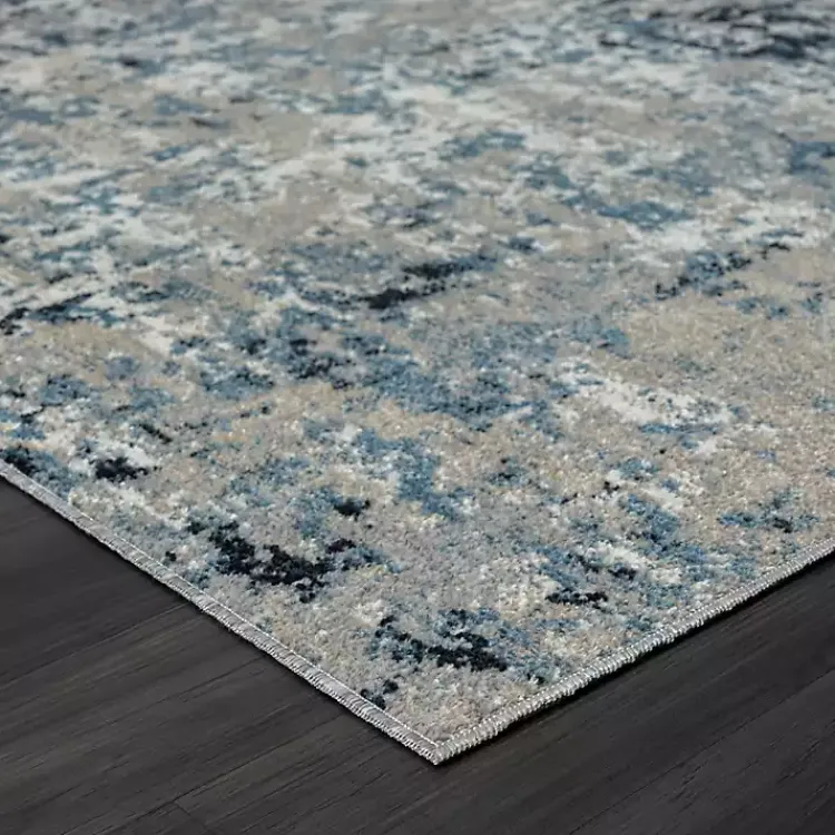 Area Rugs-Kirklands Home Blue Distressed Washable Area Rug, 7x9