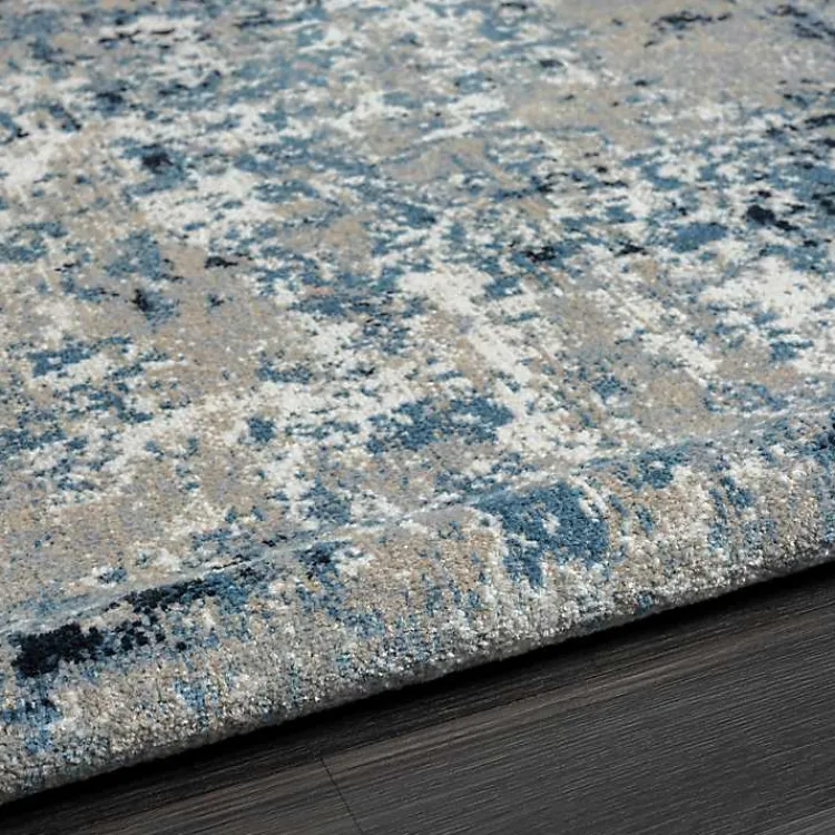 Area Rugs-Kirklands Home Blue Distressed Washable Area Rug, 7x9