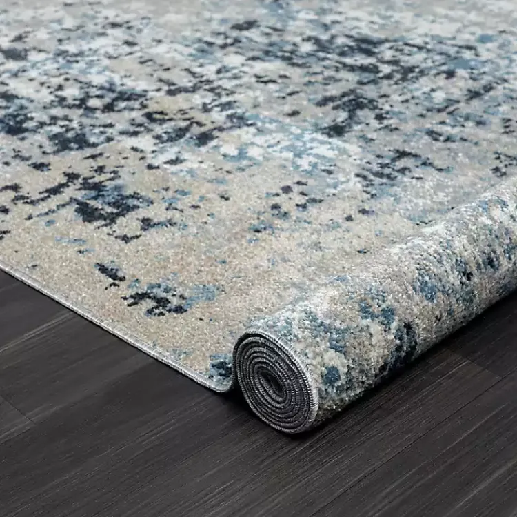 Area Rugs-Kirklands Home Blue Distressed Washable Area Rug, 7x9