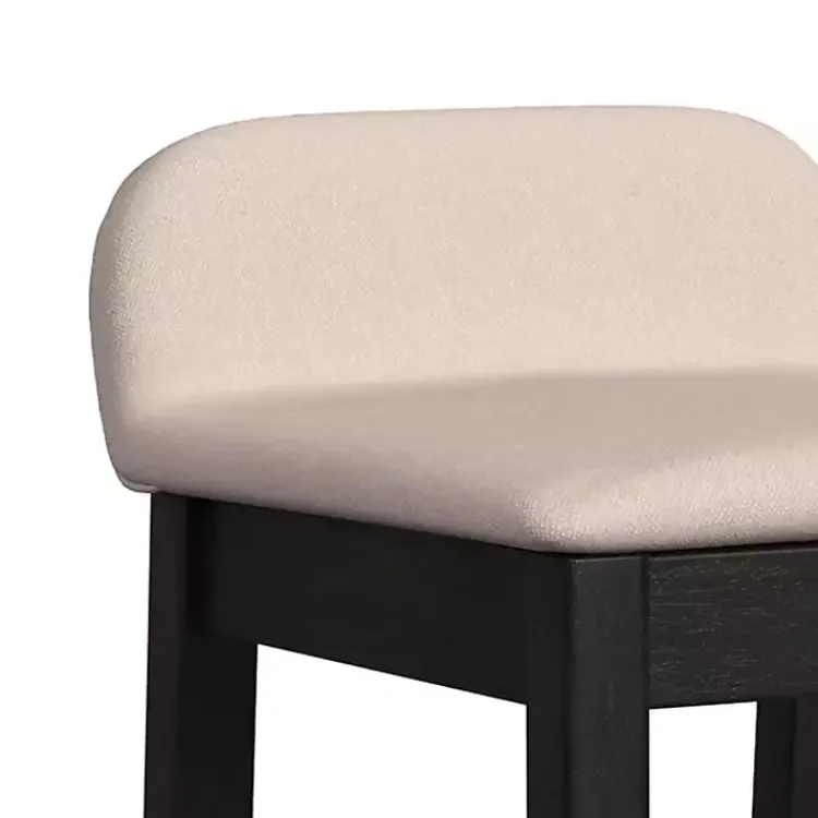 Bar Stools & Counter Height Stools-Kirklands Home Black Lowback Padded Bar Stool