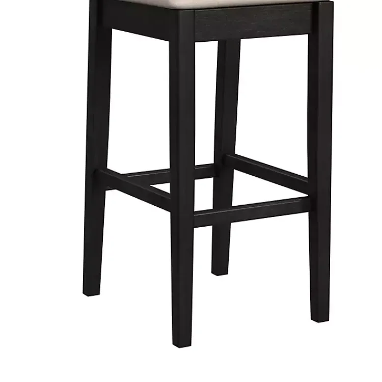 Bar Stools & Counter Height Stools-Kirklands Home Black Lowback Padded Bar Stool