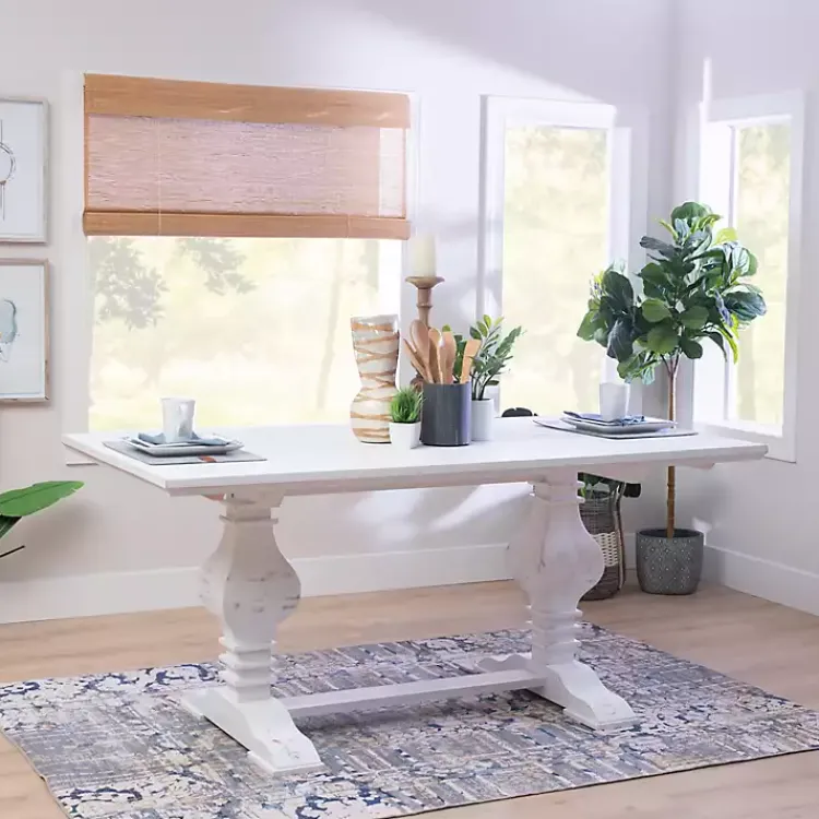 Dining Tables-Kirklands Home Wood Pedestal Dining Table White