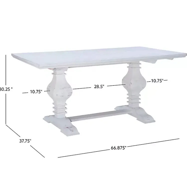 Dining Tables-Kirklands Home Wood Pedestal Dining Table White