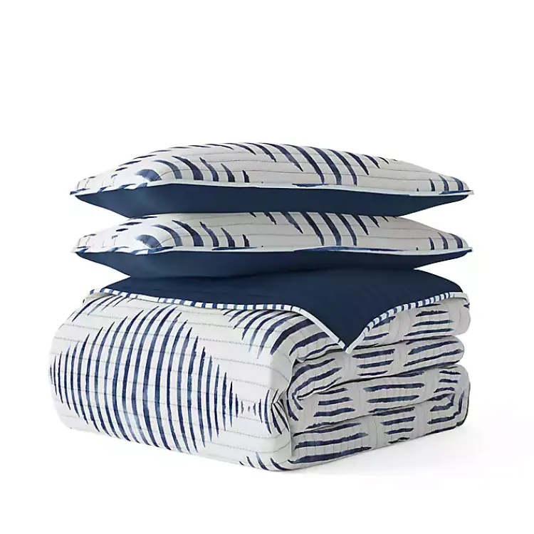 Quilts-Kirklands Home Navy Diamond Line Reversible 2-pc. Twin Quilt Set