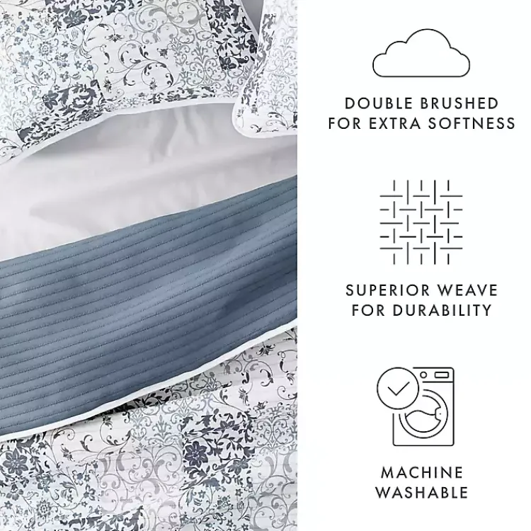 Quilts-Kirklands Home Blue Patchwork Reversible 3-pc. Queen Quilt Set