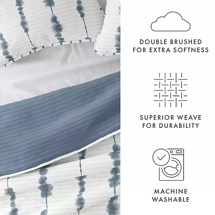 Quilts-Kirklands Home Blue Shibori Reversible 3-pc. King Quilt Set