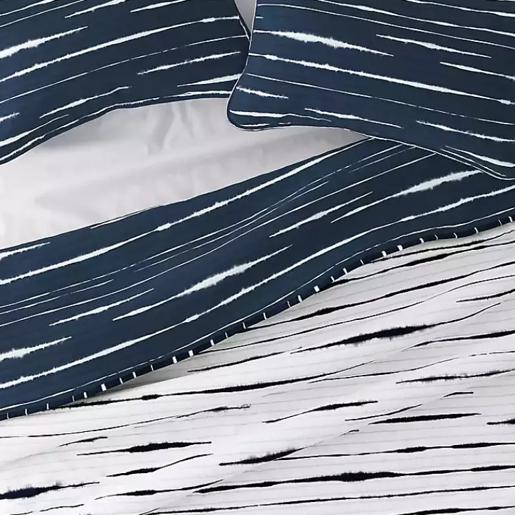 Quilts-Kirklands Home Navy Linear Reversible 3-pc. King Quilt Set