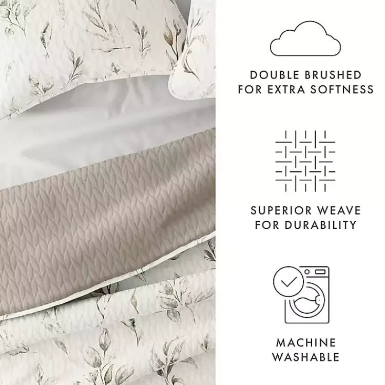 Quilts-Kirklands Home Watercolor Leaves Reversible 2-pc. Twin Quilt Set