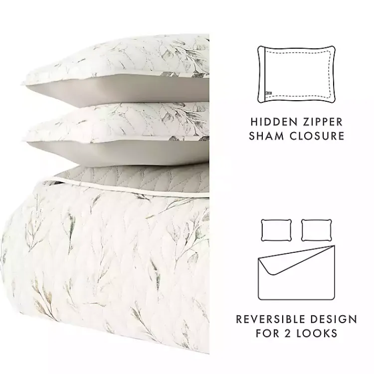 Quilts-Kirklands Home Watercolor Leaves Reversible 2-pc. Twin Quilt Set