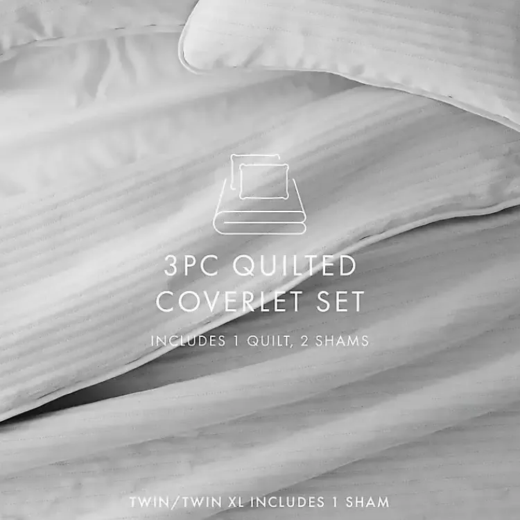 Quilts-Kirklands Home Stitched Stripes 2-pc. Twin Quilt Set Gray