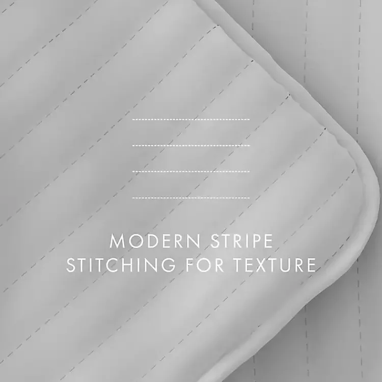 Quilts-Kirklands Home Stitched Stripes 3-pc. King Quilt Set Gray