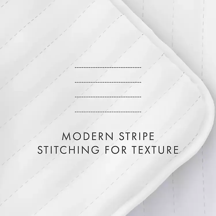 Quilts-Kirklands Home Stitched Stripes 2-pc. Twin Quilt Set White