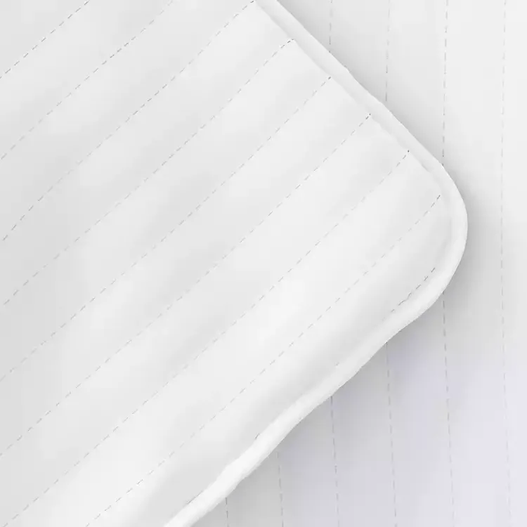 Quilts-Kirklands Home Stitched Stripes 3-pc. King Quilt Set White