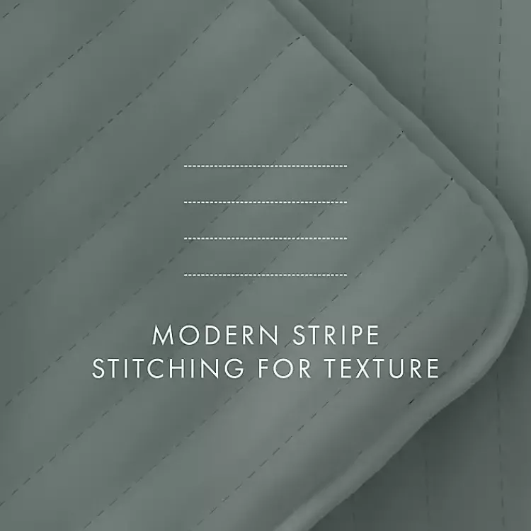 Quilts-Kirklands Home Stitched Stripes 2-pc. Twin Quilt Set Green