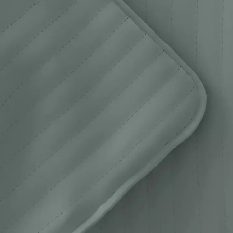 Quilts-Kirklands Home Stitched Stripes 3-pc. Queen Quilt Set Green