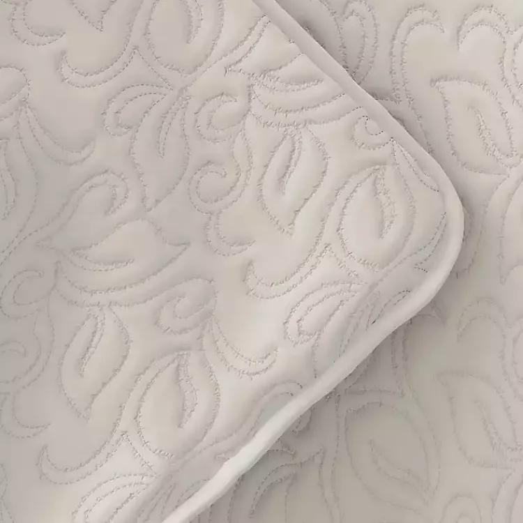 Quilts-Kirklands Home Natural Stitched Floral 2-pc. Twin Quilt Set Ivory