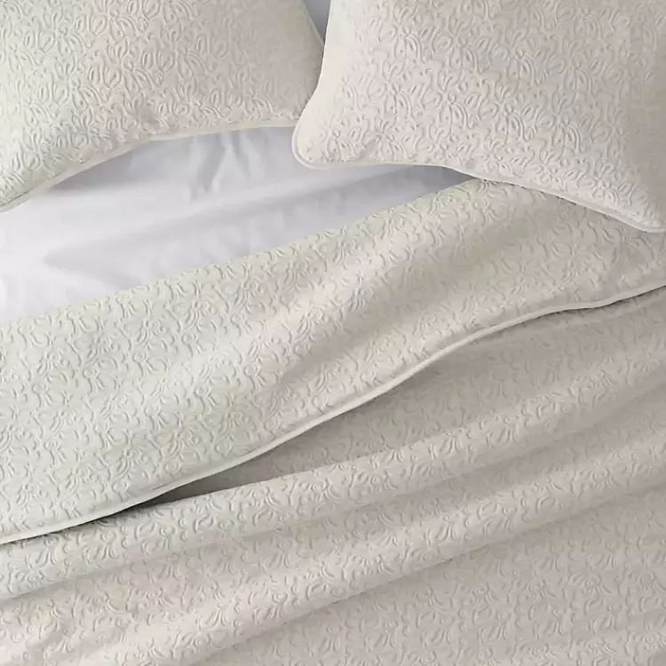 Quilts-Kirklands Home Natural Stitched Floral 2-pc. Twin Quilt Set Ivory