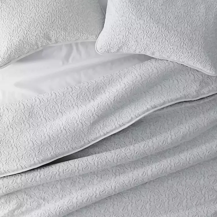 Quilts-Kirklands Home Floral Stitch 3-pc. King Quilt Set Gray