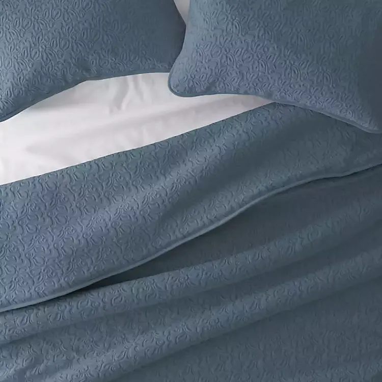 Quilts-Kirklands Home Floral Stitch 3-pc. King Quilt Set Blue