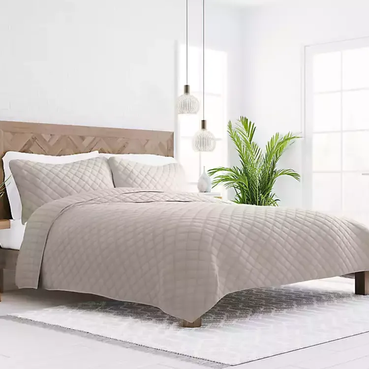 Quilts-Kirklands Home Latte Stitched Diamond 2-pc. Twin Quilt Set Tan