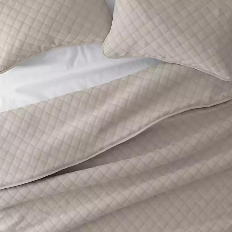 Quilts-Kirklands Home Latte Stitched Diamond 3-pc. King Quilt Set Tan