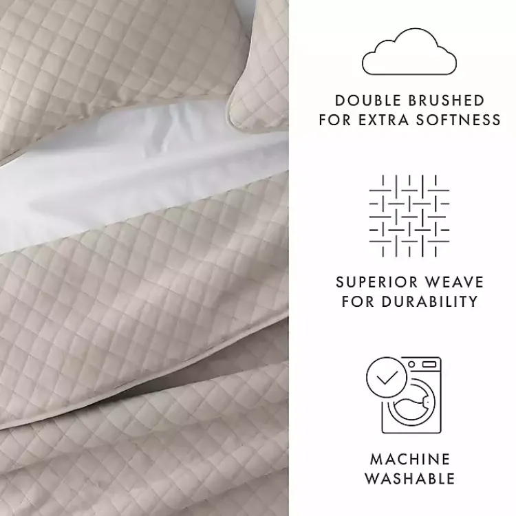 Quilts-Kirklands Home Latte Stitched Diamond 3-pc. King Quilt Set Tan