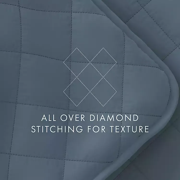 Quilts-Kirklands Home Stitched Diamond 2-pc. Twin Quilt Set Blue