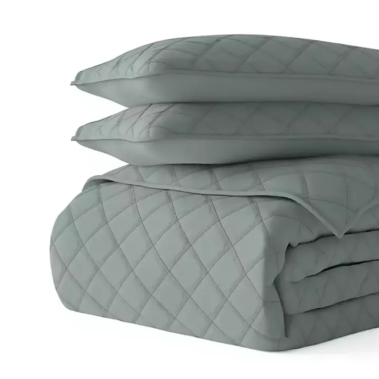 Quilts-Kirklands Home Stitched Diamond 2-pc. Twin Quilt Set Green