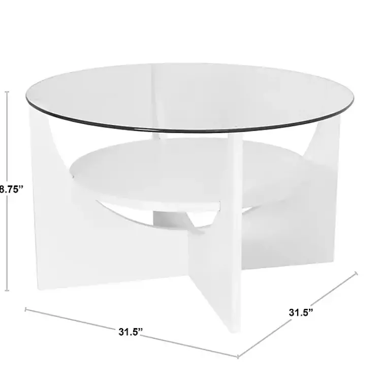 Coffee Tables-Kirklands Home Round Glass Coffee Table Black