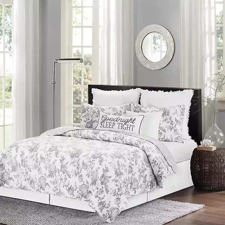 Quilts-Kirklands Home Miriam Floral & Stripe 3-pc. King Quilt Set
