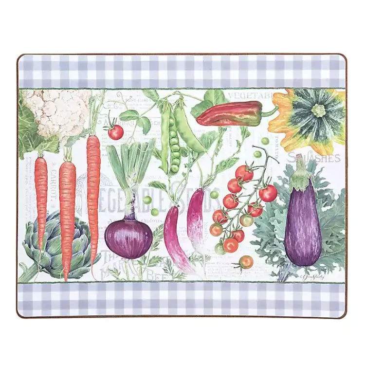 Table Linens-Kirklands Home Vegetable Garden Hardboard Placemats, Set of 6 Multi
