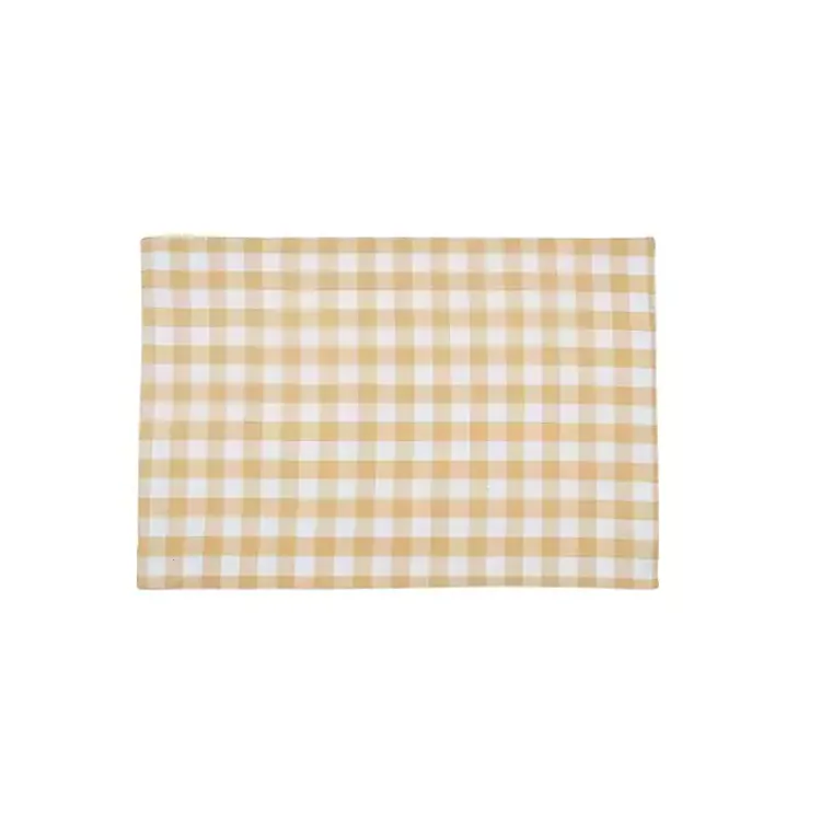 Table Linens-Kirklands Home Ashford Buffalo Check Placemats, Set of 6 Yellow