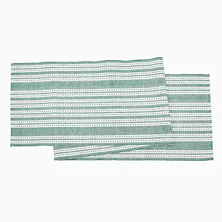 Table Linens-Kirklands Home Warner Emerald Stripe Table Runner